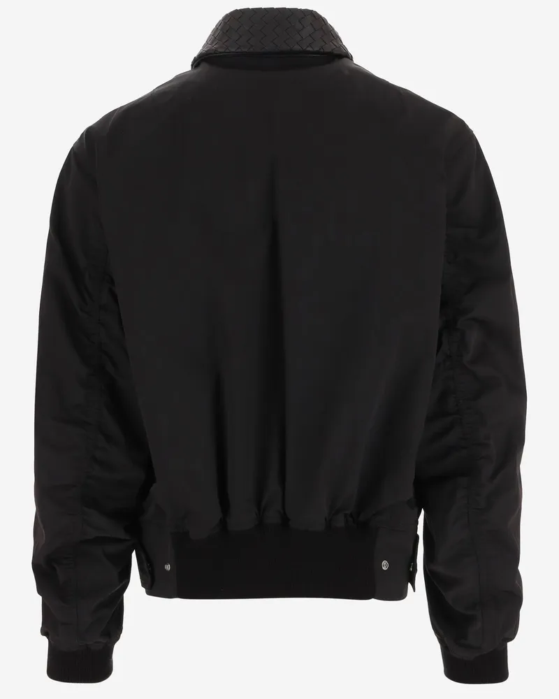 Bottega Veneta Men's Bomber Jacket Cotton-Blend Black Polyamide Black