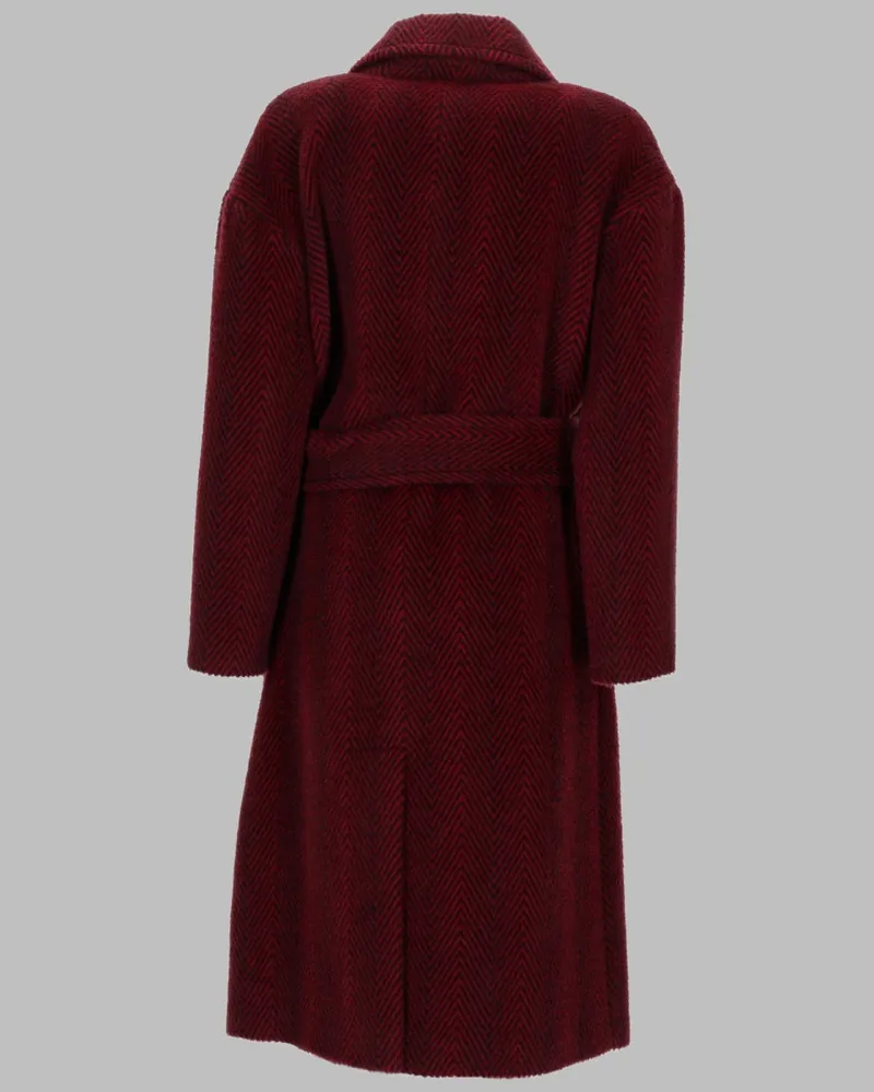 Paltò Alpaca and Wool Blend Coat — Red Red