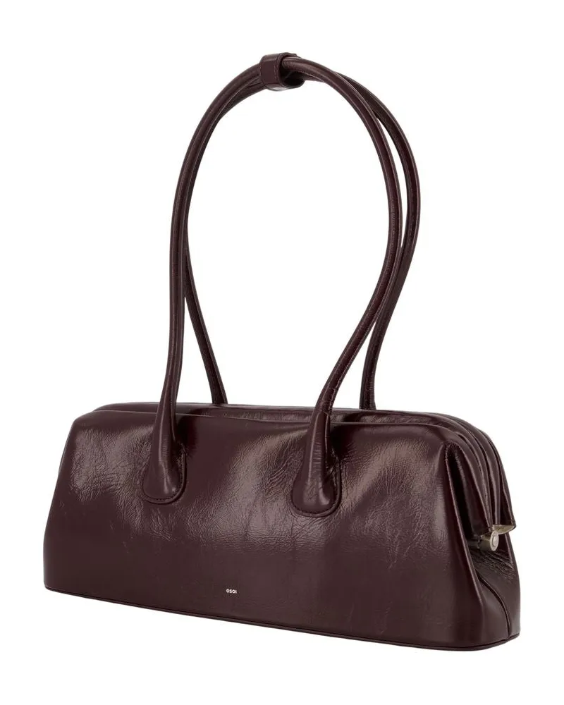 OSOI Women's Boat Wide Shoulder Bag -  Leather Bordeaux Burgundy Cowhide Shoulder-Hobo-Bags Burgundy