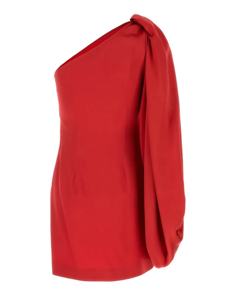 Stella McCartney Women's Red Satin One-Shoulder Mini Dress Tomato Exterior: Acetate Viscose Abiti Red
