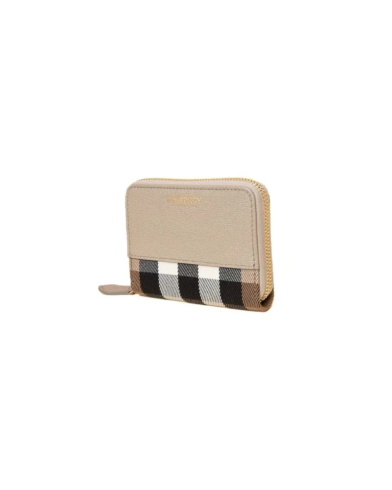 Burberry House Check Cotton Wallet — Beige Beige