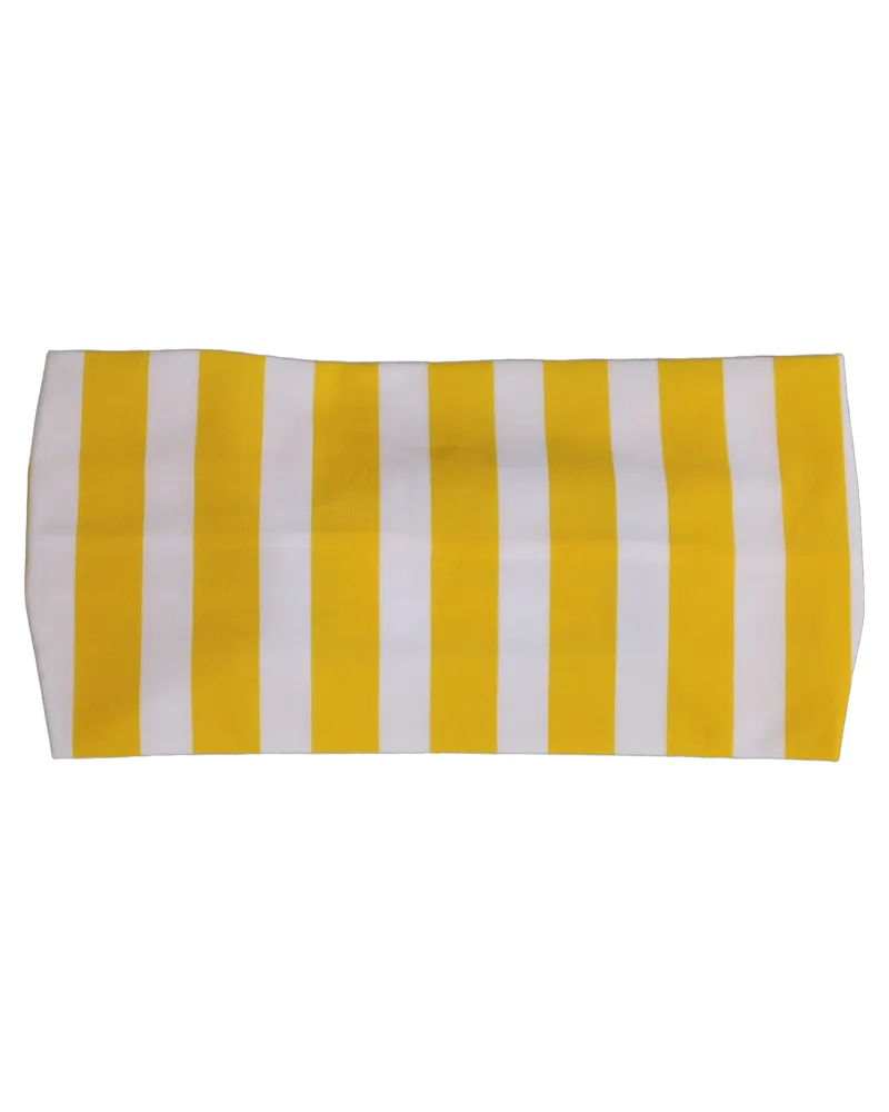 Dolce & Gabbana Women's Yellow White Stripes Nylon Head Wrap Headband Elastane Accessory Yellow