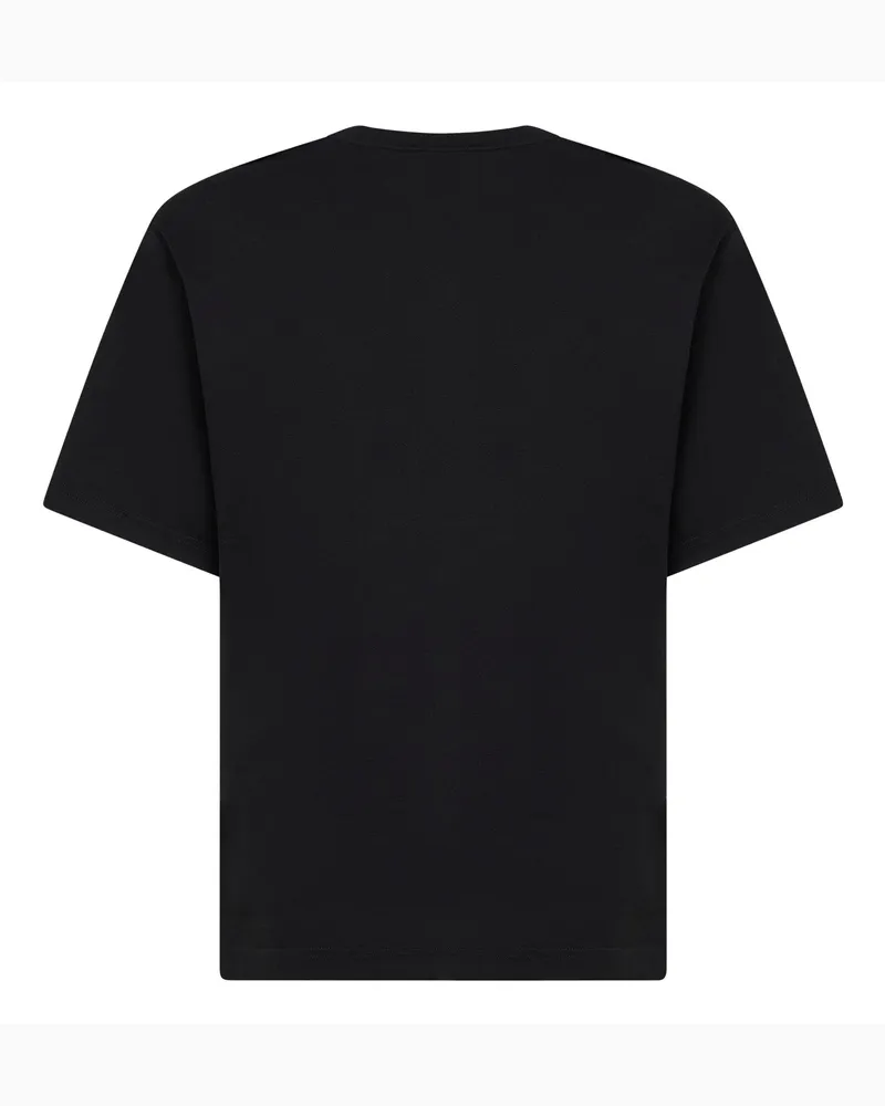 Dolce & Gabbana Men's Black Jersey Logo T-Shirt Cotton T-Shirts And Polos Black