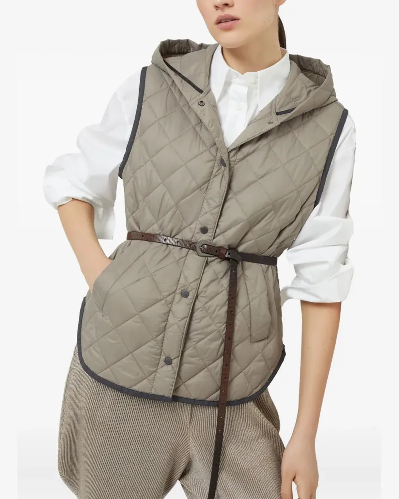 Brunello Cucinelli Women's Quilted Gilet Aw25 W Beige