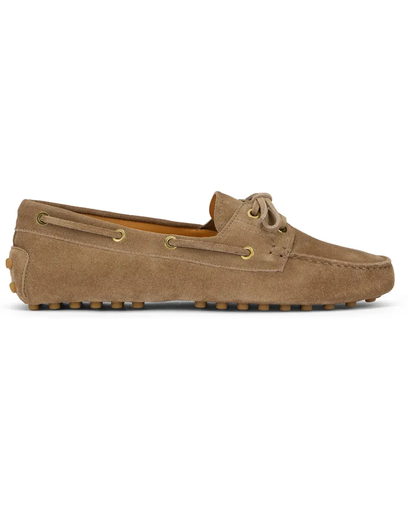 TOD'S Women's Loafers Suede Beige Calfskin Beige