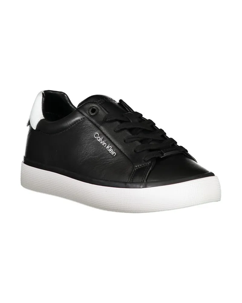 Calvin Klein Leather Sneaker — Black Black