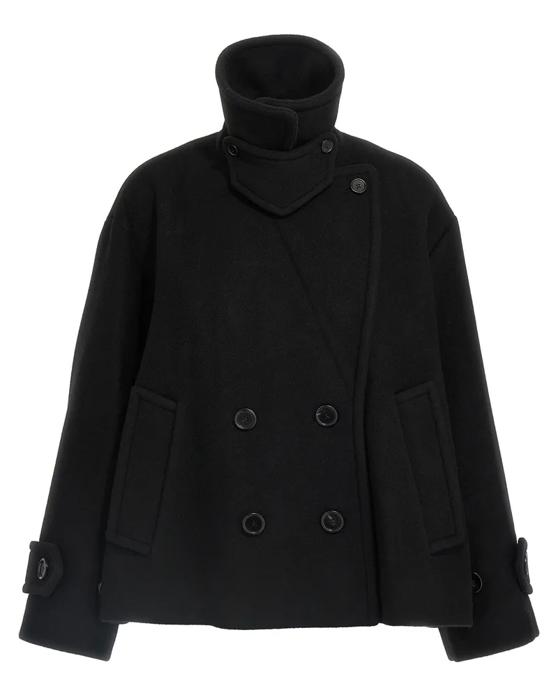 Chloé Double-Breasted Wool Coat — Black Black