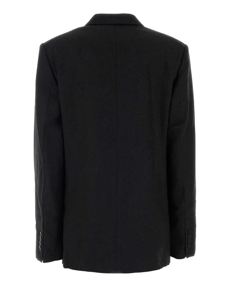 Victoria Beckham Double-Breasted Virgin Wool Blazer — Gray Gray