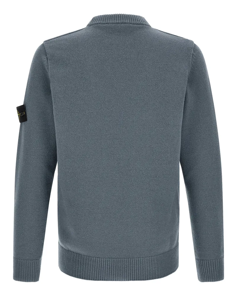Stone Island Wool Crew Neck Sweater — Steel Blue Steel