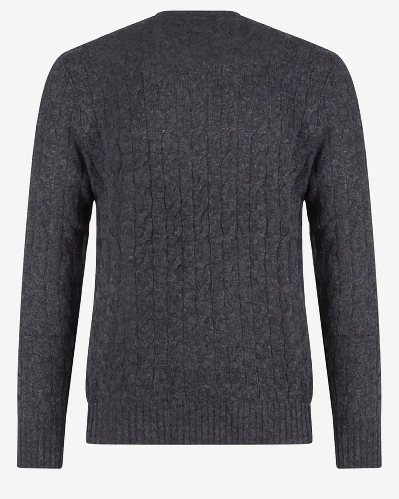 Ralph Lauren Men's Cable-Knit Wool And Cashmere Sweater Grey Gray