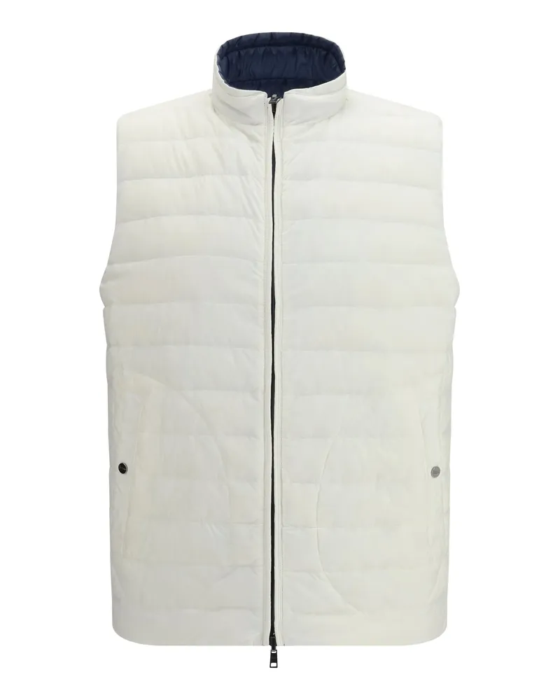 Herno Men's Reversible Gilet Ottanio-Bianco Polyamide Down Jackets Ottanio/bianco Coat Navy