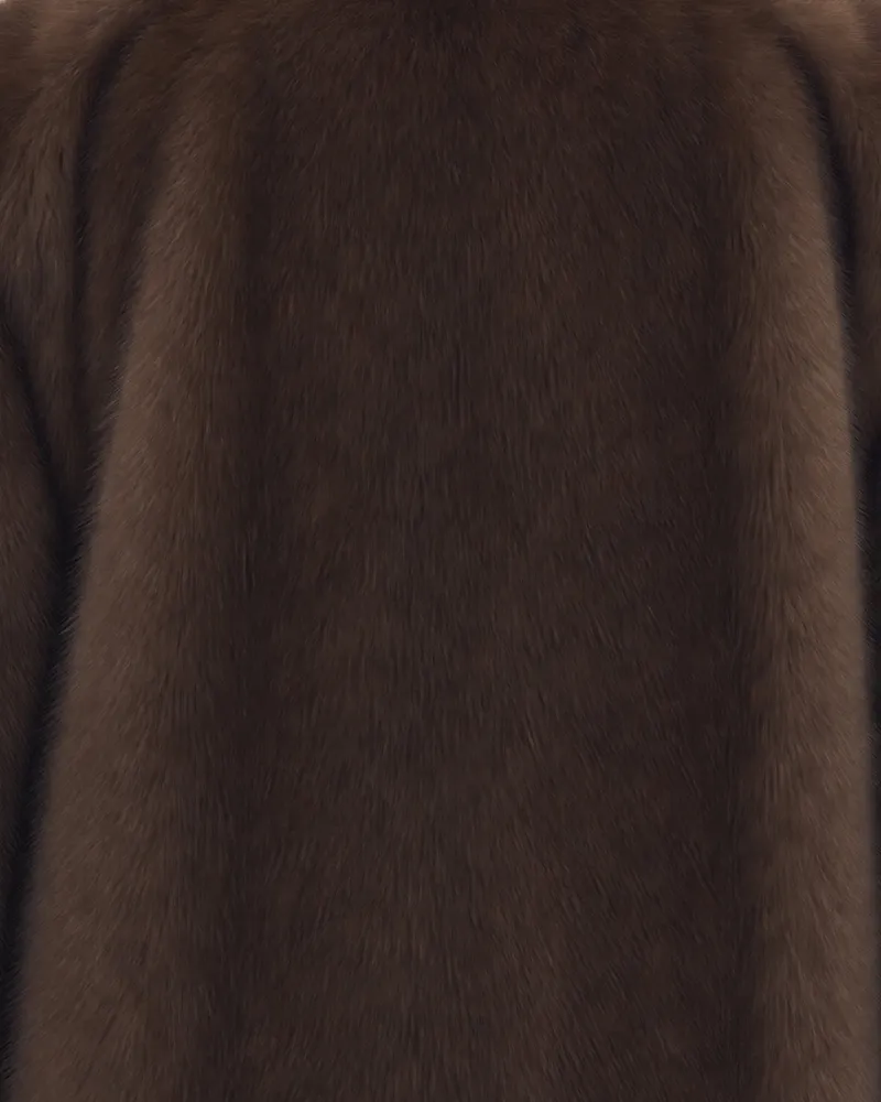 STAND Faux Fur Jacket — Brown Brown