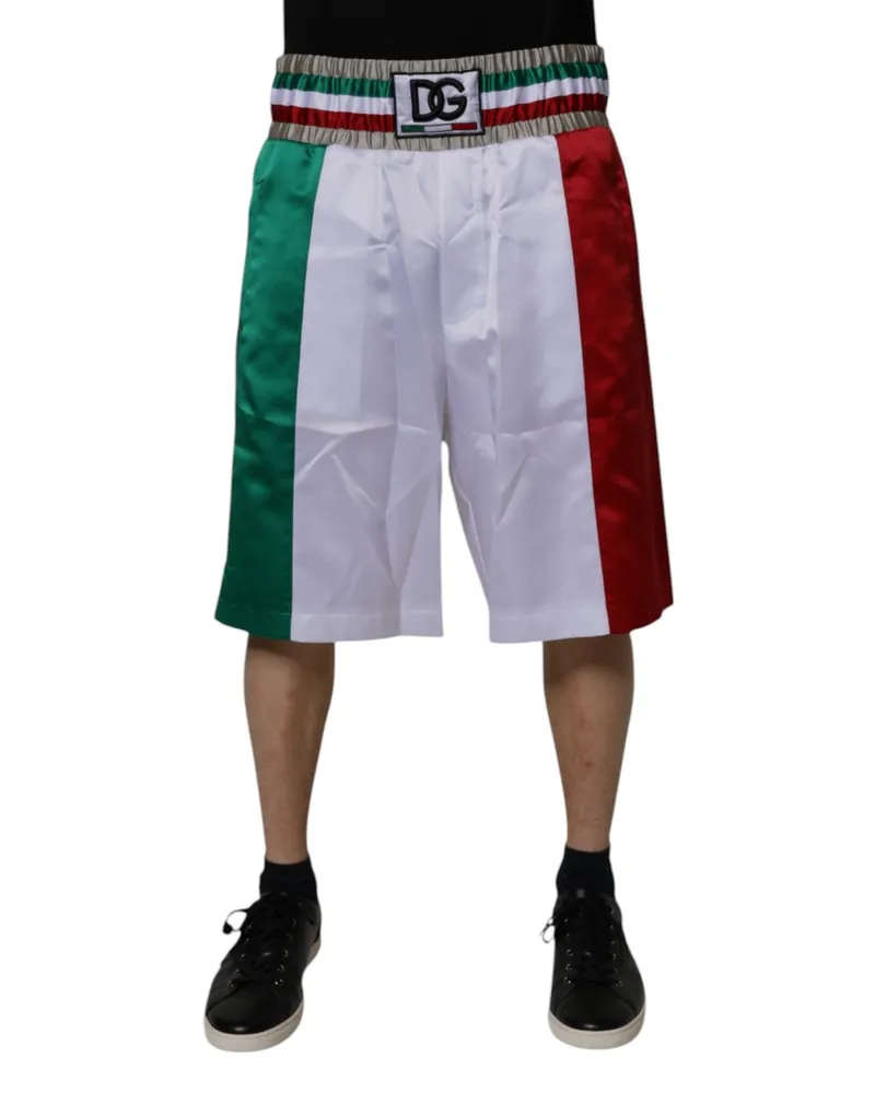 Dolce & Gabbana Men's Multicolor Italia Polyester Bermuda Shorts Multicolor