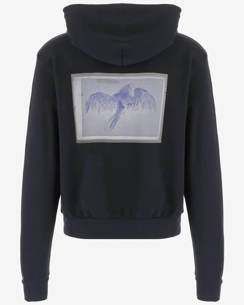 Maison Margiela Men's Cotton Hoodie Navy Sweatshirts Sweater Navy