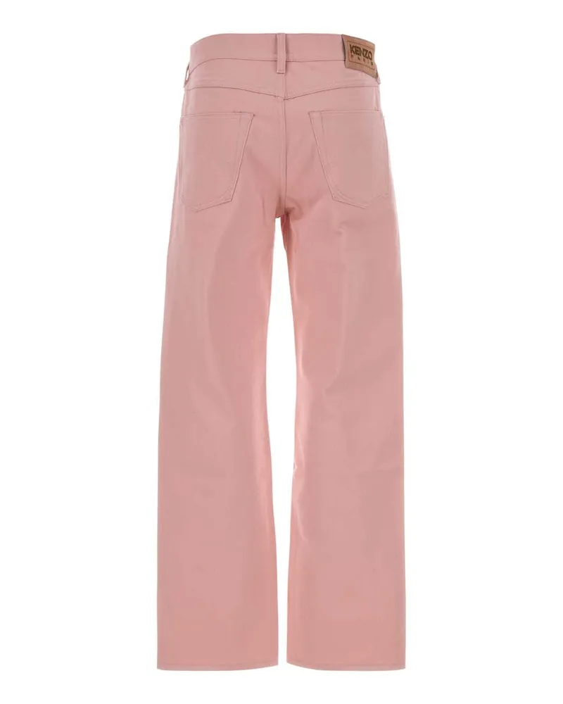 Kenzo Women's Pink Denim Jeans Flamingopink Exterior: Cotton Pink