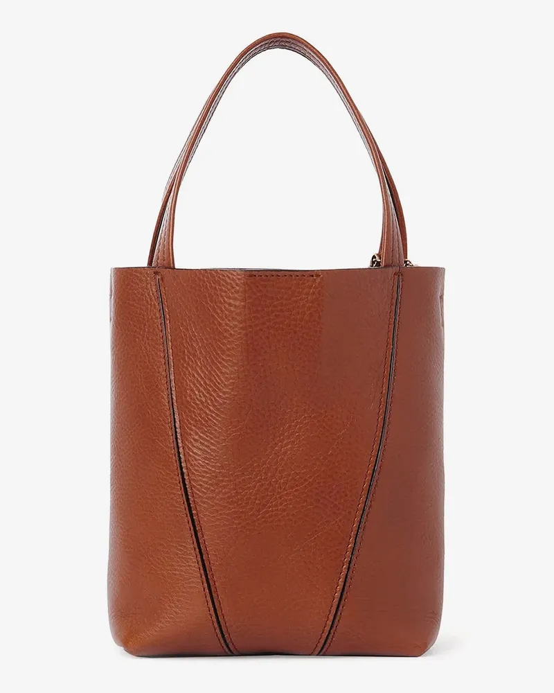 Chloé Women's Leather Crossbody Bag Spin Brown Shoulder Brown