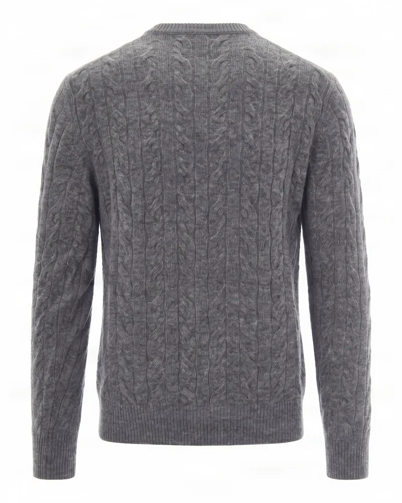 Ballantyne Cable Knit Sweater — Gray Gray