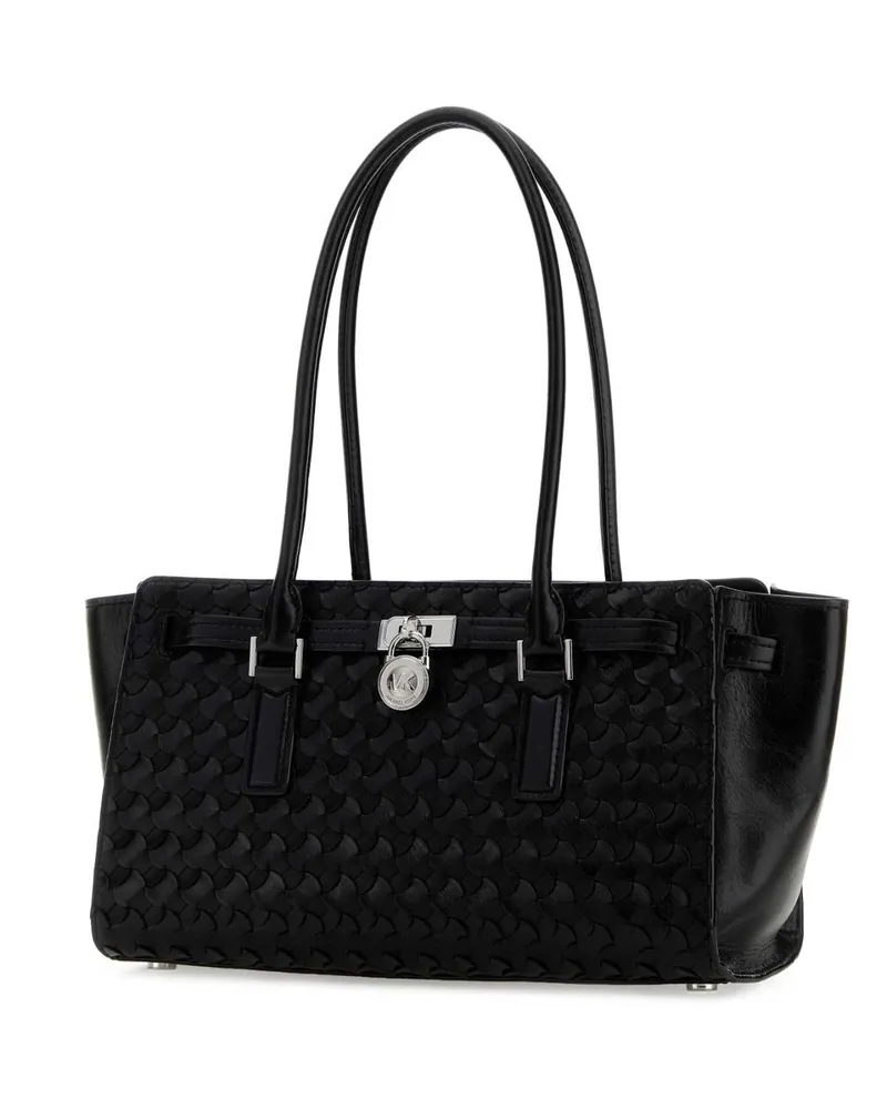 Michael Kors Women's Black Leather Hamilton Shoulder Bag Cow Borse A Mano Black