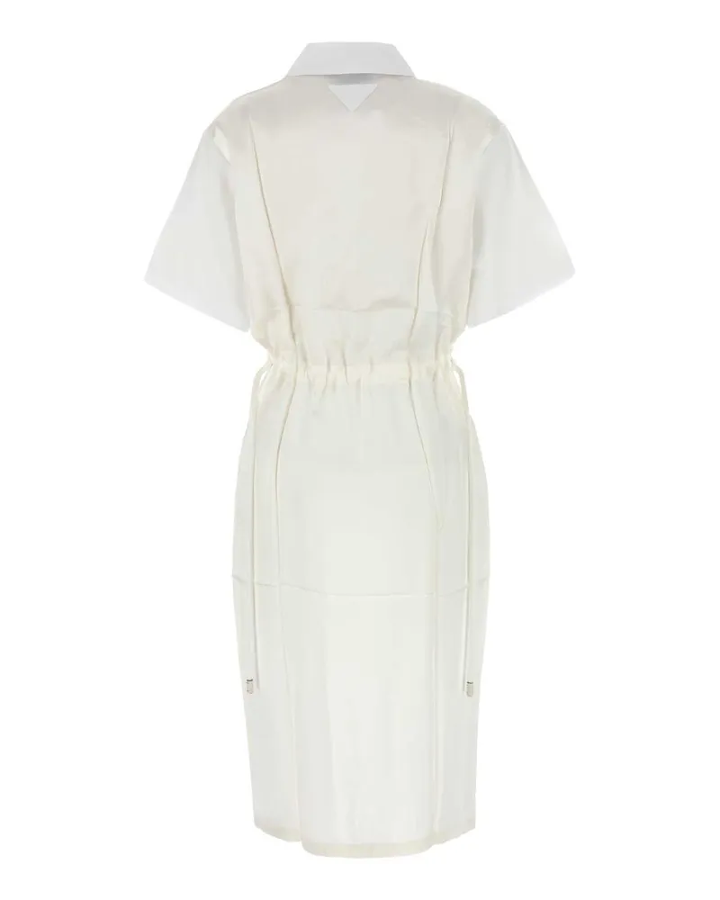 Prada Women's White Poplin Shirt Dress Bianco Exterior: Cotton Abiti White