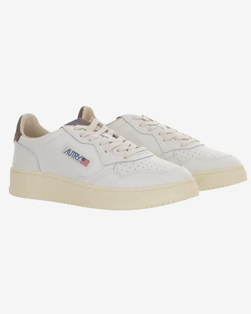 AUTRY Men's Sneakers Medalist Low Multicolour Leather Trainers White