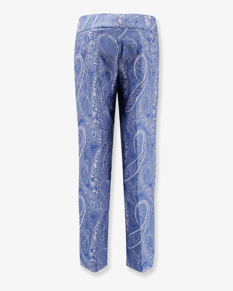 Etro Women's Trousers Blue Paisley Polyester Blue