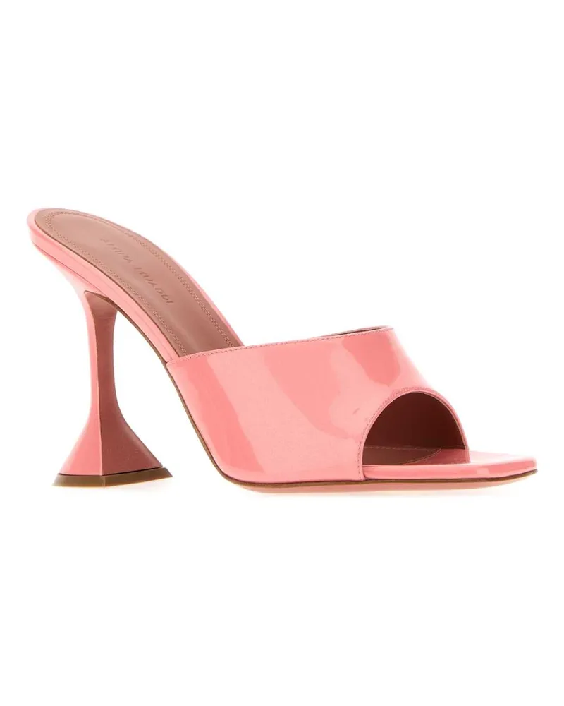 Amina Muaddi Women's Pink Leather Lupita Mules Peach Sandali Sandal Pink