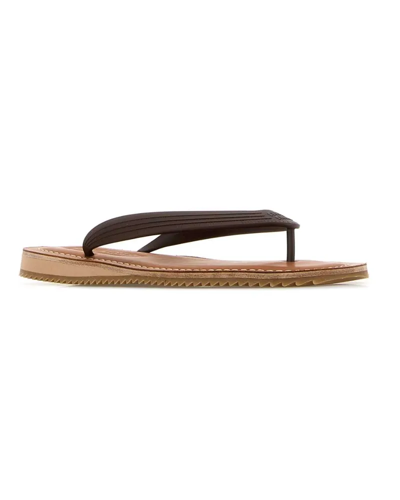 Miu Miu Rubber Thong Slippers — Brown Brown