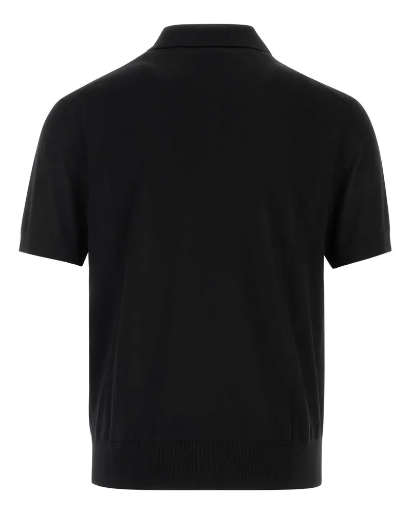 Dsquared2 Men's Black Wool Polo Shirt Exterior: Maglie Sweater Black