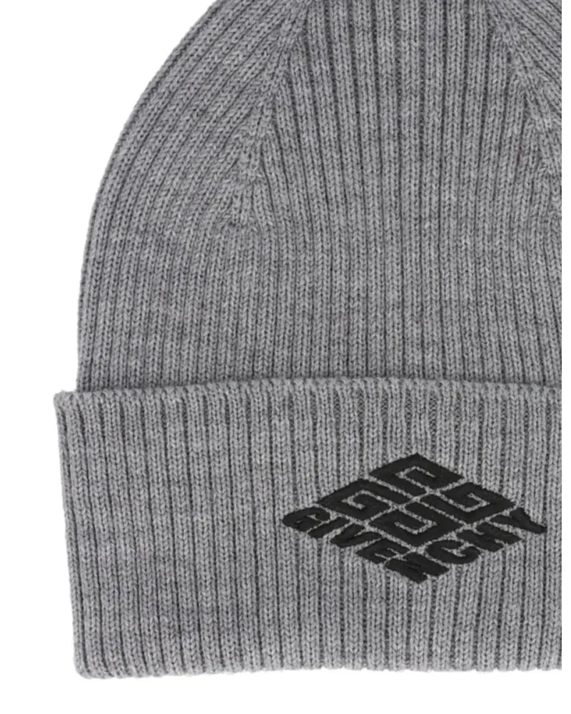 Givenchy Men's 4g Logo Wool Beanie Grey Accessories > Beanies & Hats Gray