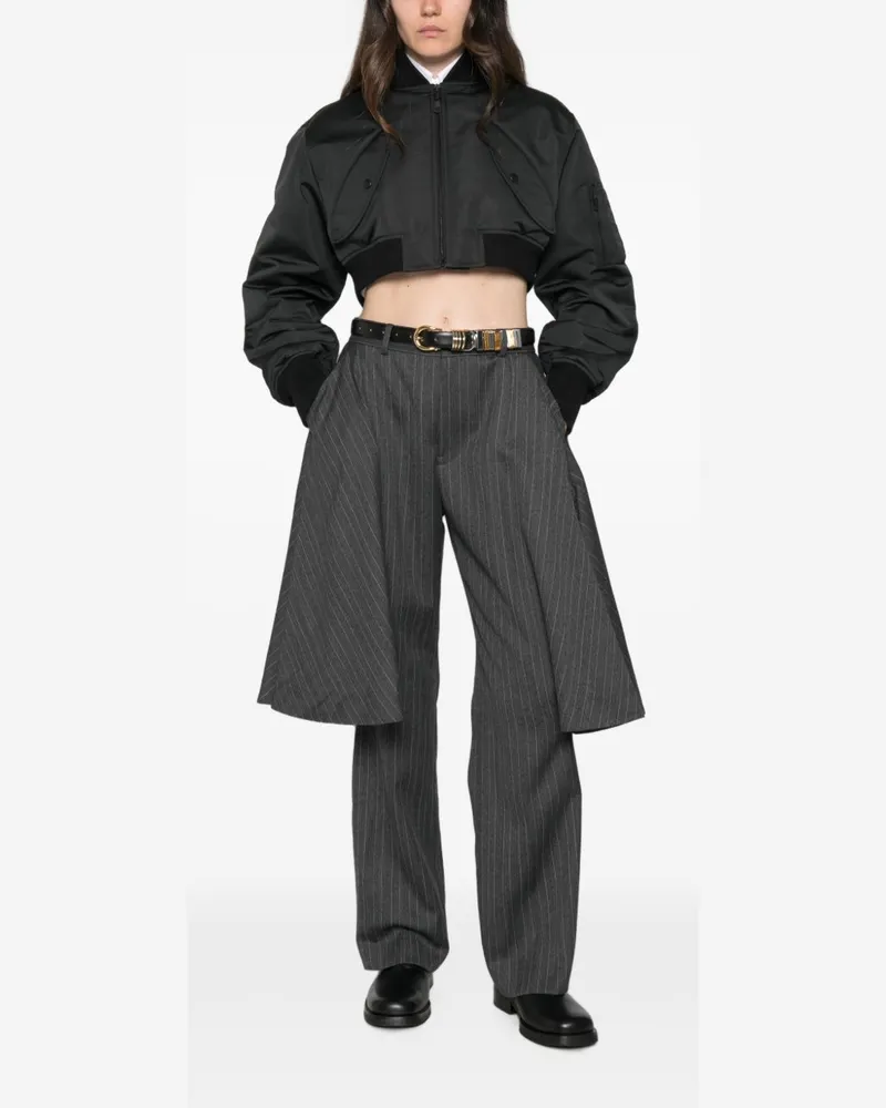 Balenciaga Cropped Nylon Jacket — Black Black