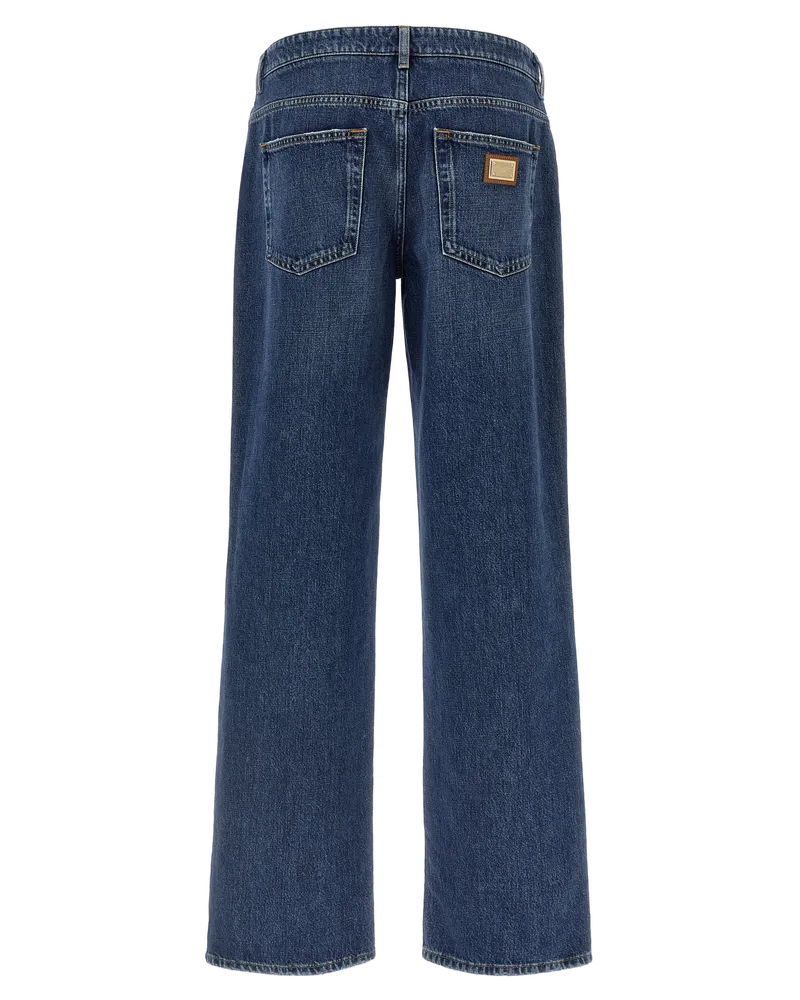 Dolce & Gabbana Women's Blue Cotton Relaxed Fit Jeans Clothing Blue