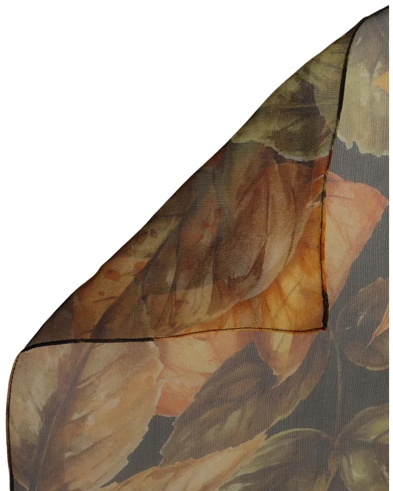 Dolce & Gabbana Leaf Print Silk Scarf — Multicolor Multicolor