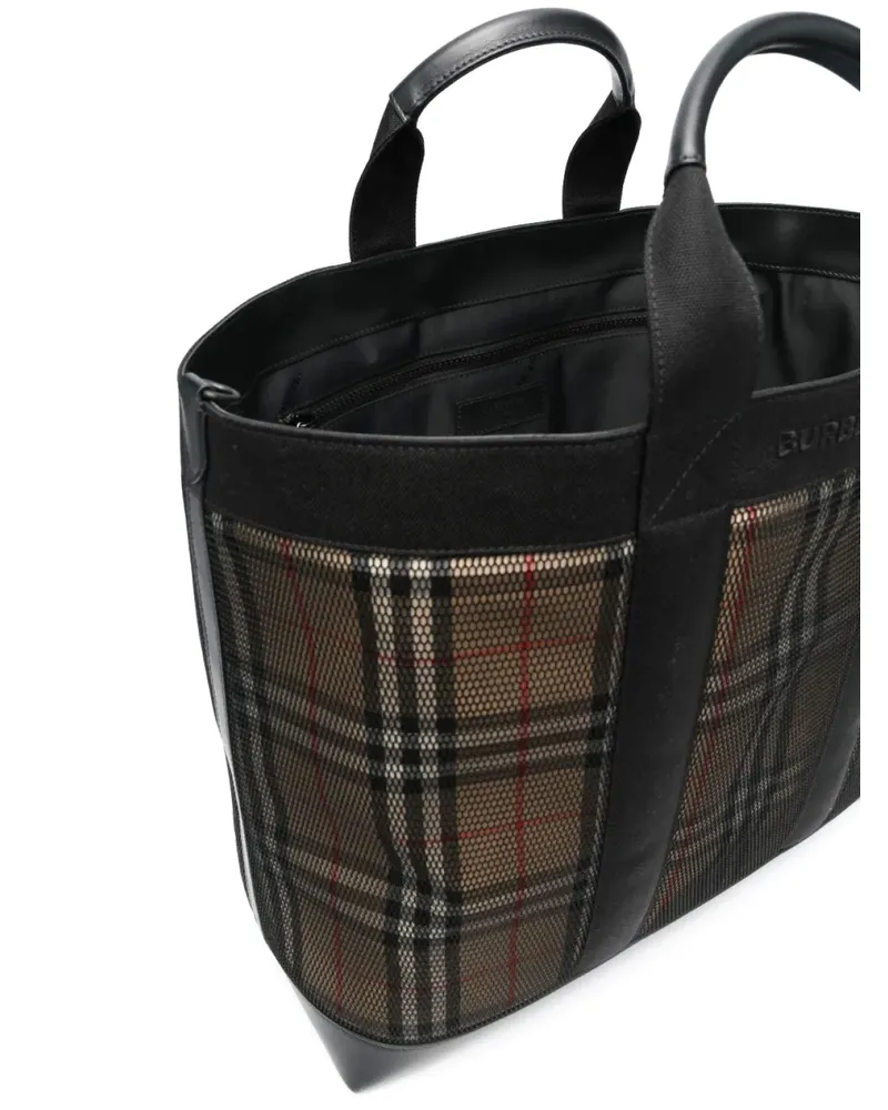 Burberry Women's Ormond Check Tote Bag Black Black