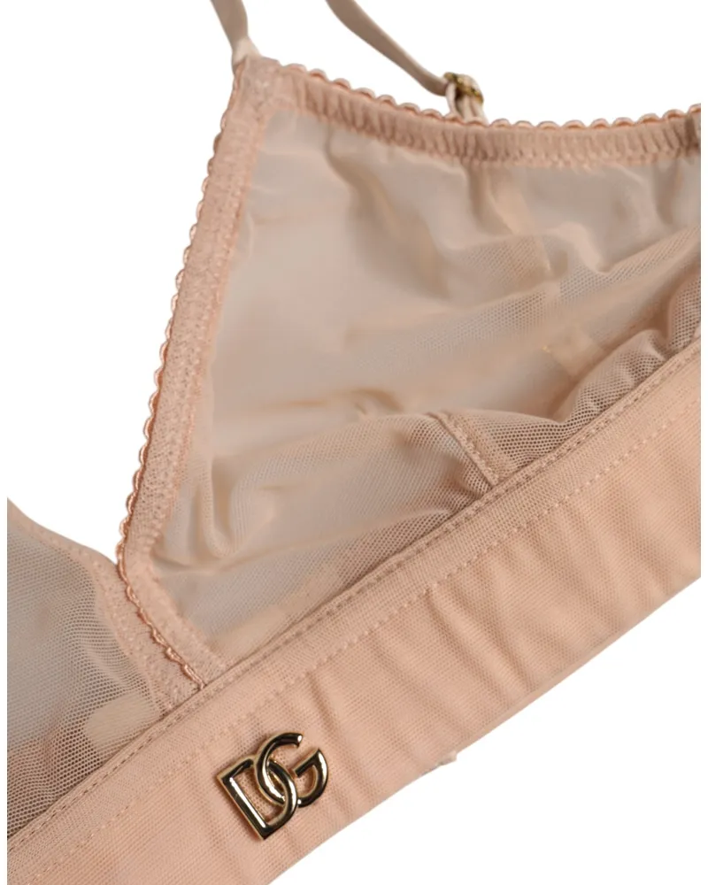 Dolce & Gabbana Logo-Embellished Soft Cup Bra — Pink Pink