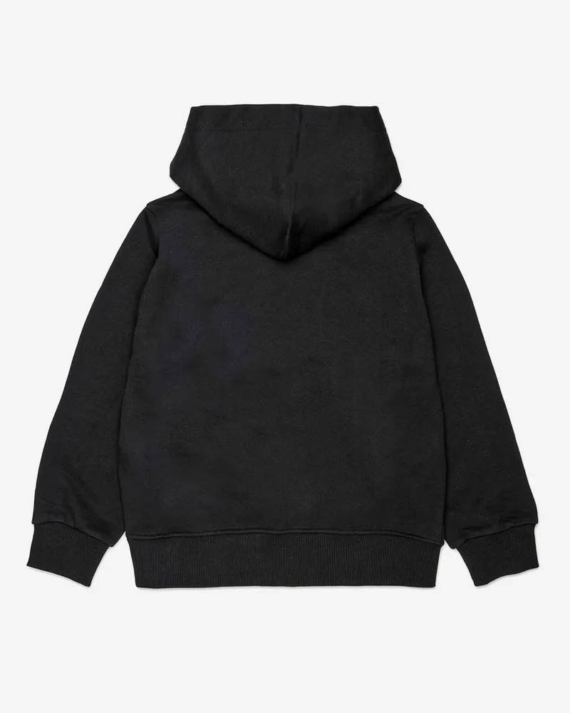 Diesel Boys' Cotton Hoodie With Logo — Black Cotton; Rib: Hoods & Sweatshirts Black
