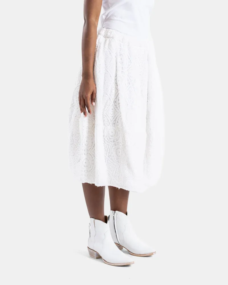 Comme des Garçons Women Off-White Pleated Midi Skirt White