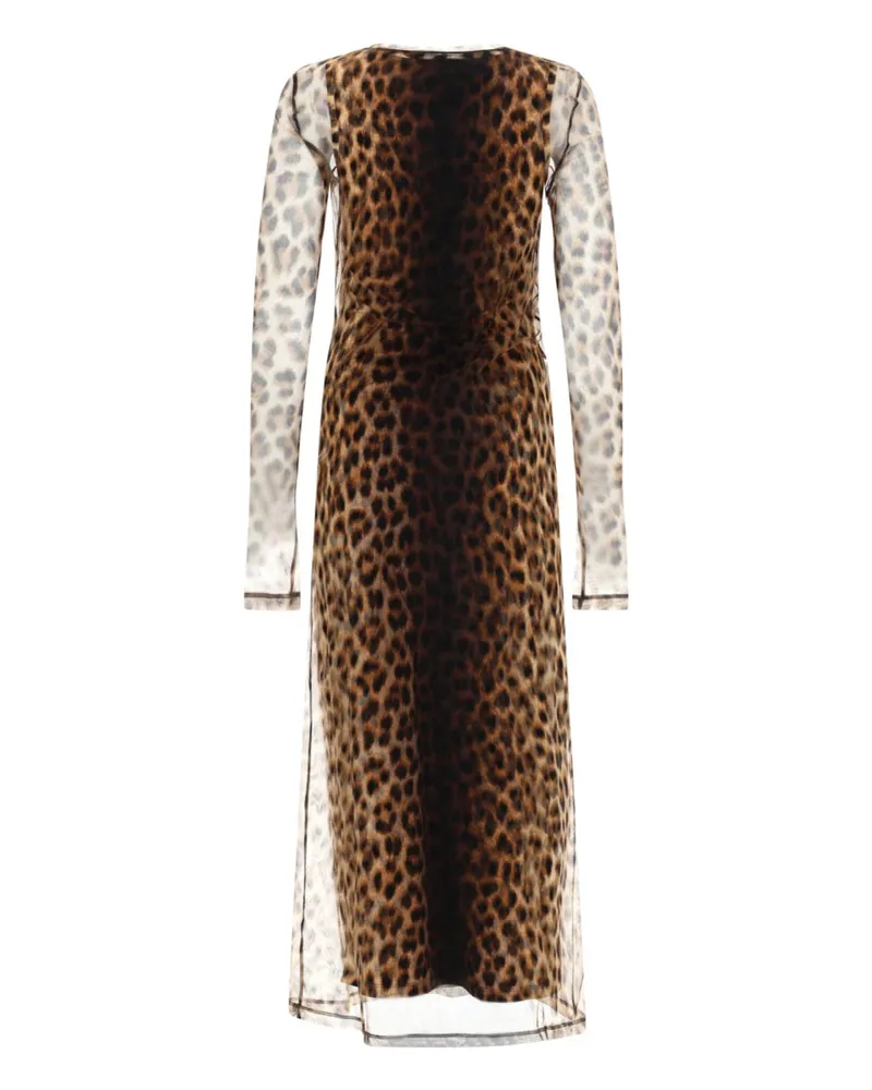 SPORTMAX Animal Print Tulle Details Dress — Multicolor Multicolor