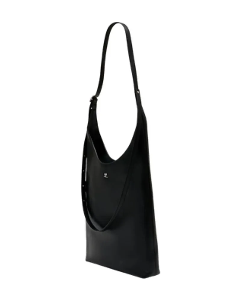 Courrèges Women's Large Melt Leather Shoulder Bag -  Black Calfskin Shoulder-Hobo-Bags Black