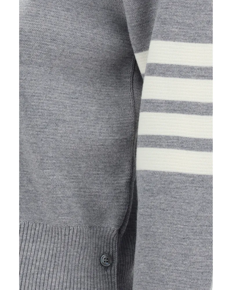 Thom Browne Women's Sweater Virgin Wool Light Grey Fleece Gray