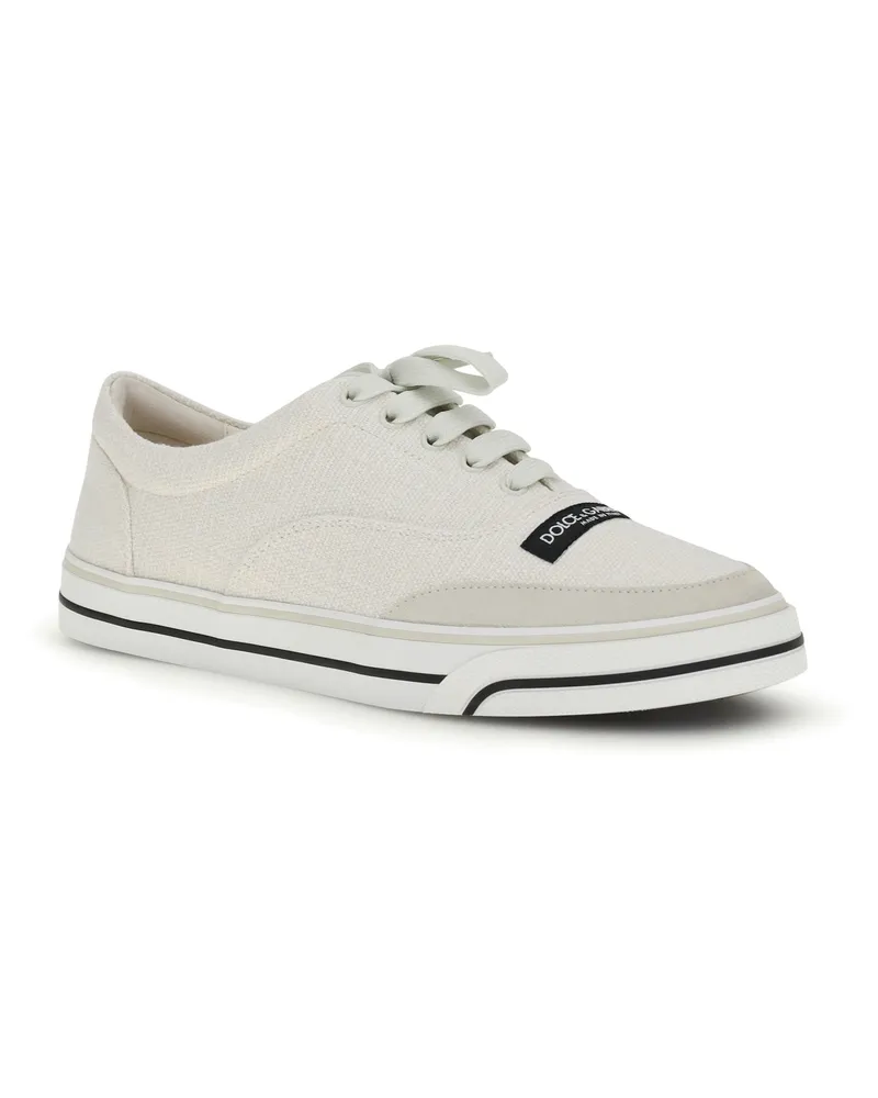 Dolce & Gabbana Men's Dg Sailing Linen Sneakers Bianco-Gesso Bianco/gesso Beige