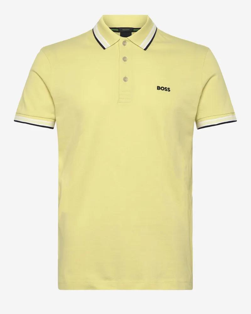 HUGO BOSS Piqué Cotton Polo — Yellow Yellow