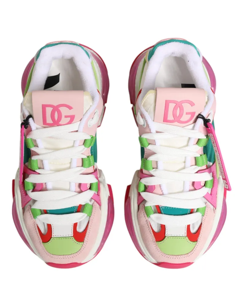 Dolce & Gabbana Women's Multicolor Leather Airmaster Low Top Sneaker Shoes Multicolor