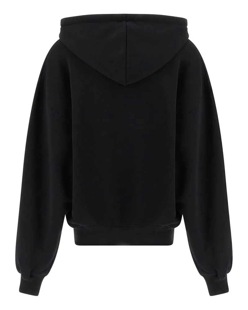 OFF-WHITE Logo-Print Brushed Cotton Hoodie — Black Black