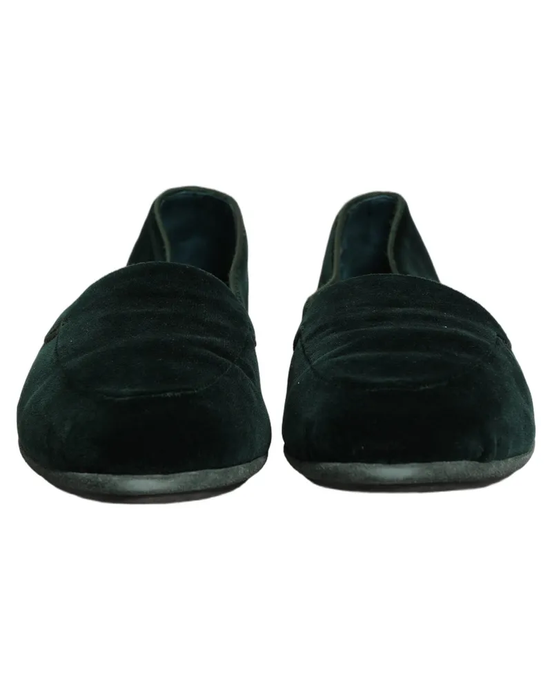 Dolce & Gabbana Men's Velvet Slip-On Loafer Green Leather Green