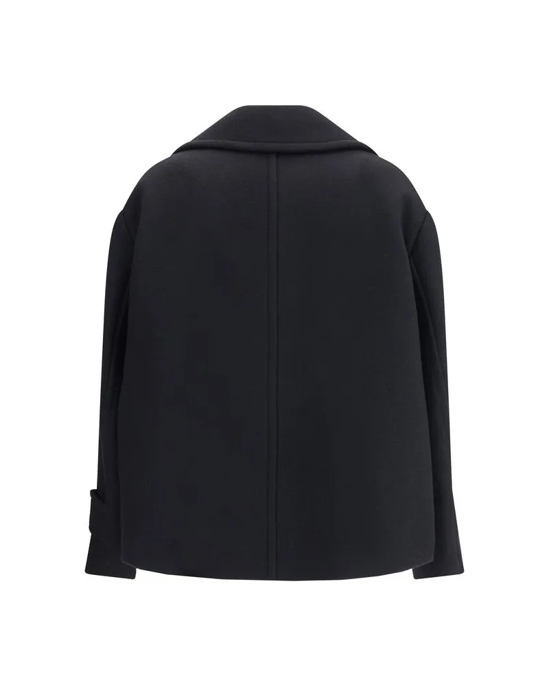 Chloé Women's Black Wool Oves Aries Coat Clothing Black