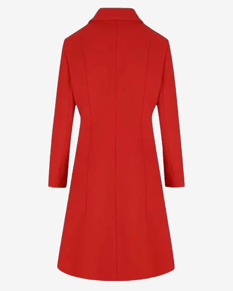 Gucci Women's Wool Coat With Gg Buttons Red Red
