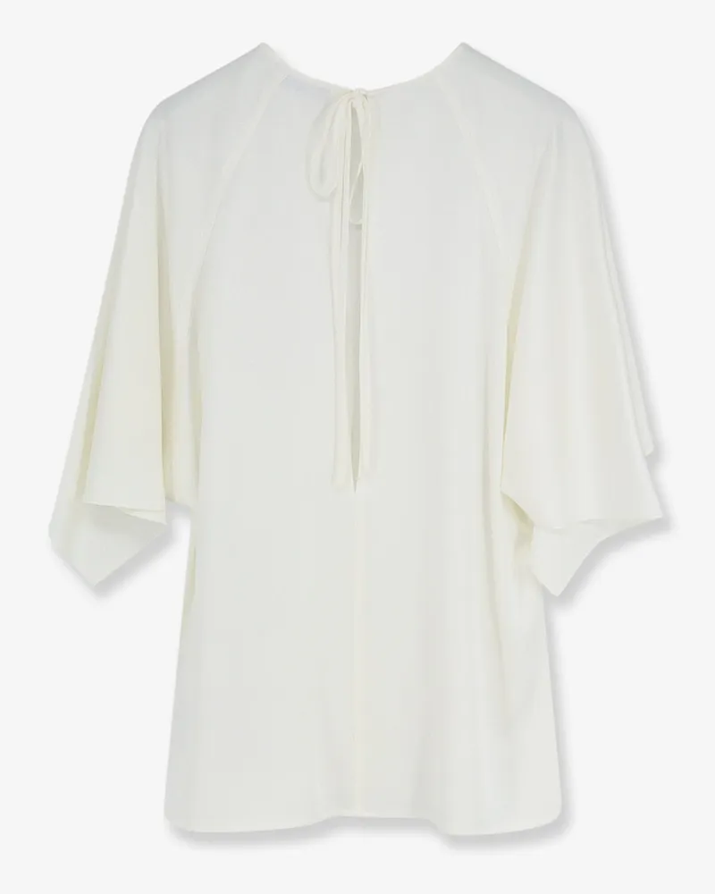 Stella McCartney Women's Satin Handkerchief Top White Acetate T-Shirts & Jerseys White