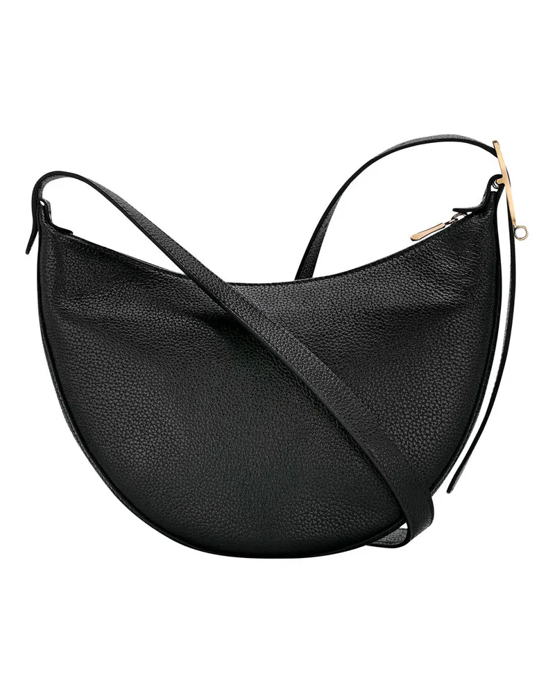 Longchamp Women's Crossbody Bag Le Foulonné Black Leather Calf Shoulder Black