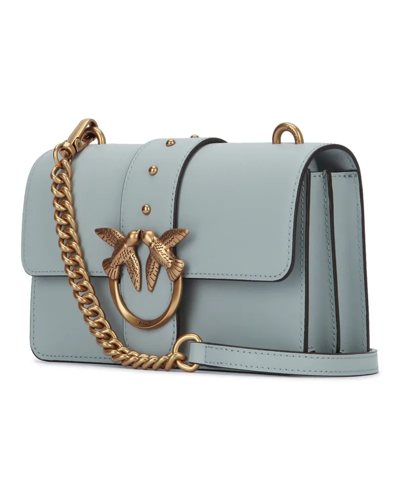 Pinko Women's Love One Mini Shoulder Bag Blue Leather Blue