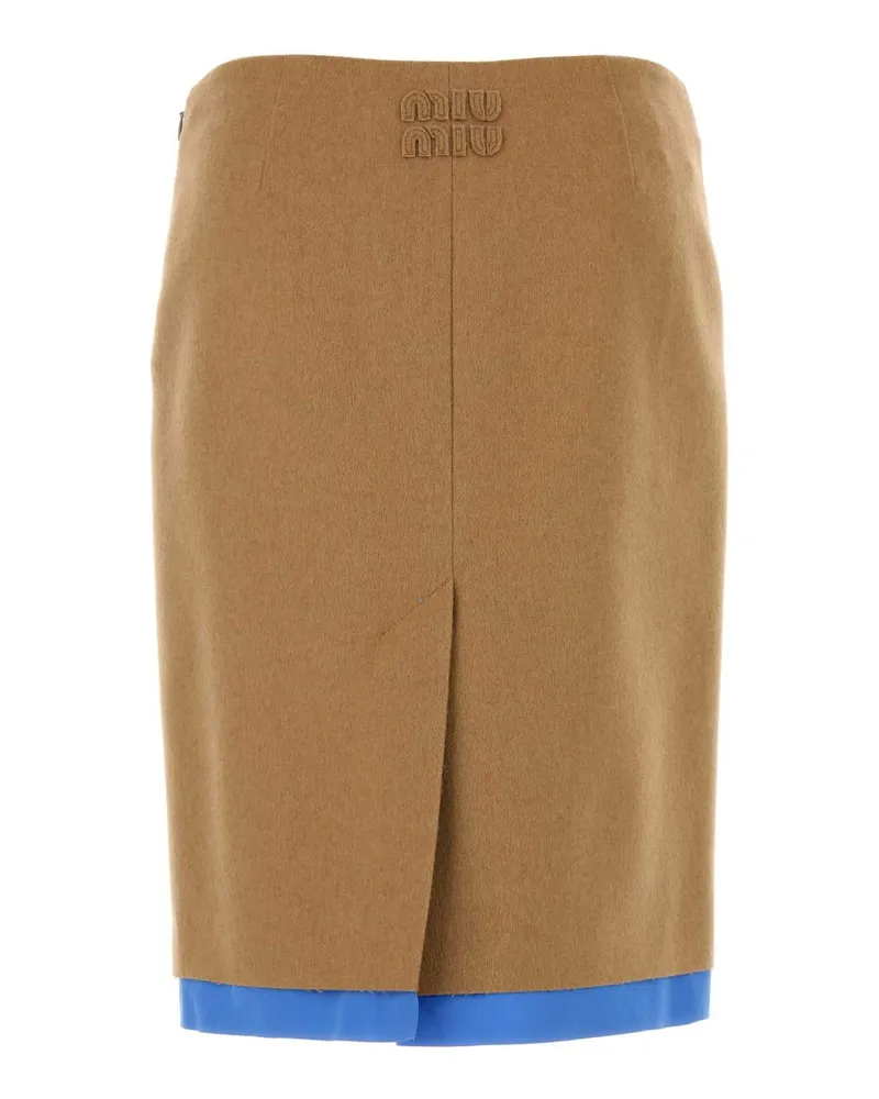 Miu Miu Women's Beige Camel Skirt Cammello Gonne Beige